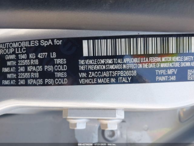 2015 JEEP RENEGADE ZACCJABT3FPB26038 Photo 8