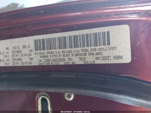 1C6RR7JM4GS225454 RAM 1500 Laramie