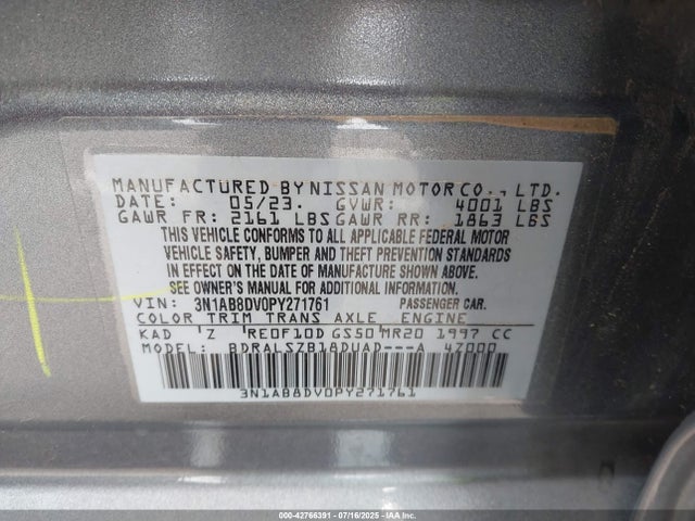 Nissan 2023 2023 3N1AB8DV0PY271761 Image 9
