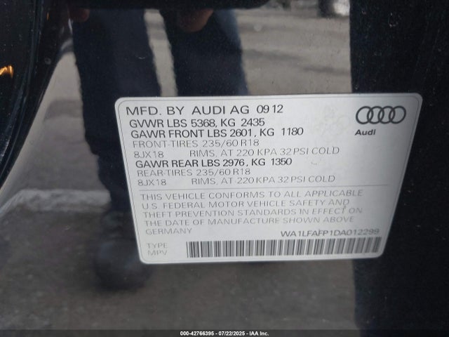 2013 AUDI Q5 WA1LFAFP1DA012299 Photo 8