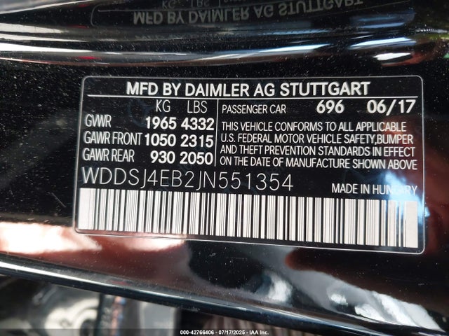 Mercedes-Benz m270 2018 WDDSJ4EB2JN551354 Image 9