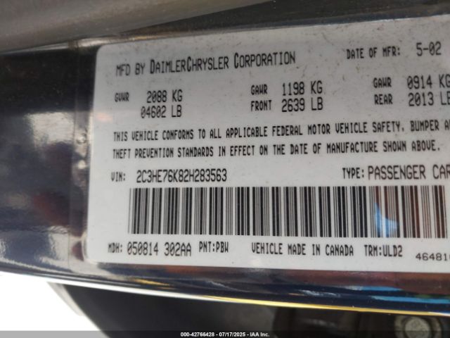 2002 CHRYSLER 300M 2C3HE76K82H283563 Photo 8