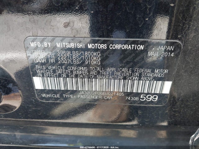 JA32U2FU6EU021405 Mitsubishi dohc mivec