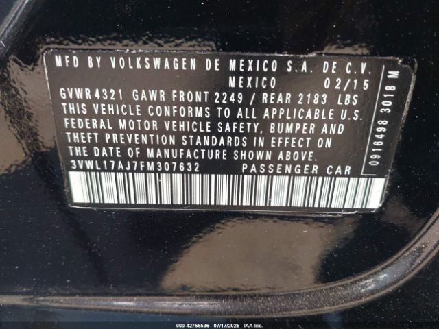2015 VOLKSWAGEN JETTA 3VWL17AJ7FM307632 Photo 8