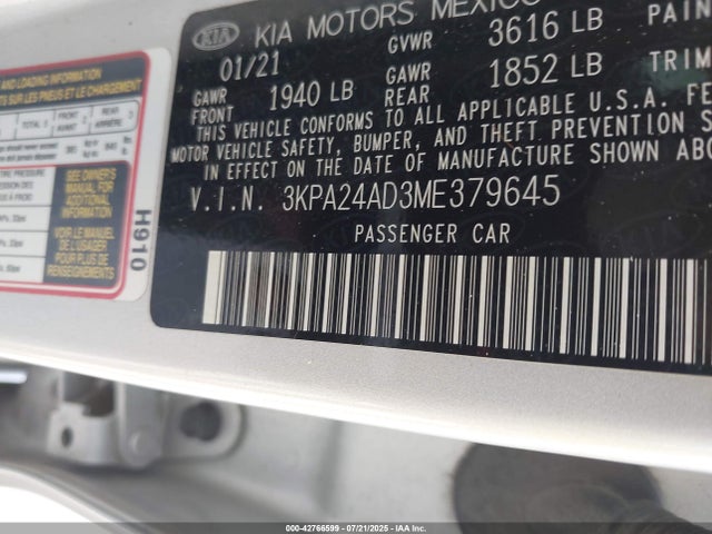 3KPA24AD3ME379645 KIA gamma ii