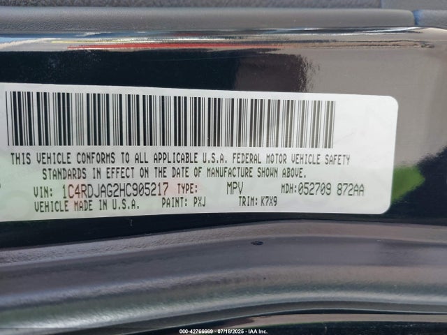 Dodge Durango 2017 1C4RDJAG2HC905217 Image 9