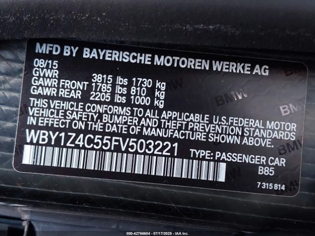 2015 BMW I3 WBY1Z4C55FV503221 Photo 8