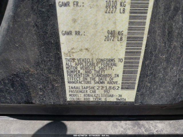 1N4AL3AP5HC221862 Nissan 2017