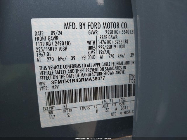 3FMTK1R43RMA36077 Ford Mustang Mach-E