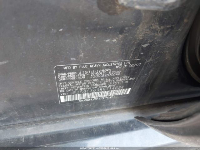 2008 SUBARU FORESTER JF1SG63698H714624 Photo 8