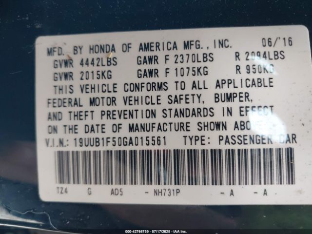 2016 ACURA TLX 19UUB1F50GA015561 Photo 8