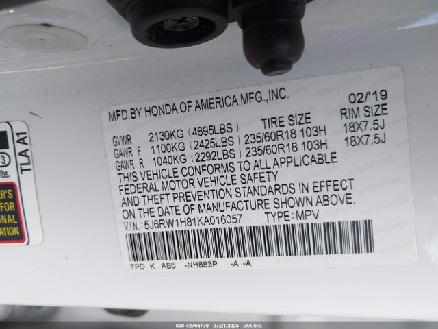 5J6RW1H81KA016057 Honda l15be