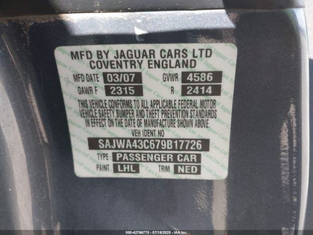 2007 JAGUAR XKR SAJWA43C679B17726 Photo 8