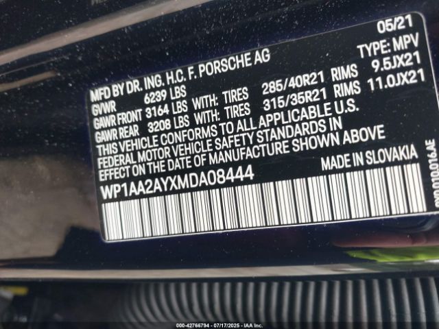 2021 PORSCHE CAYENNE WP1AA2AYXMDA08444 Photo 8