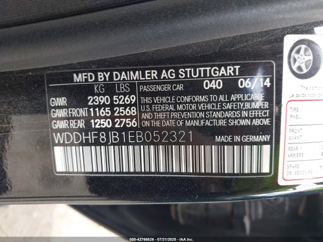 WDDHF8JB1EB052321 Mercedes-Benz E-Class