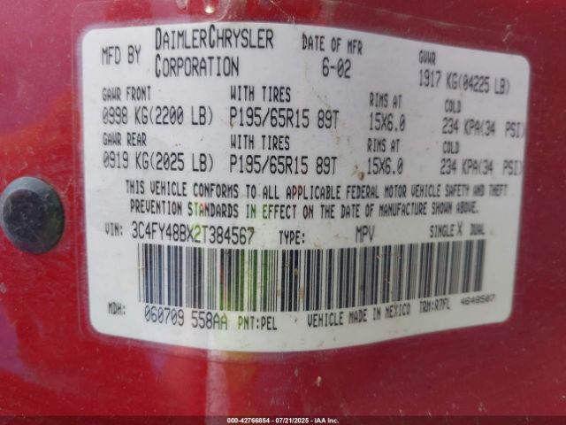 2002 CHRYSLER PT CRUISER 3C4FY48BX2T384567 Photo 8