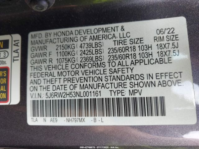2022 HONDA CR-V 5J6RW2H53NL001161 Photo 8