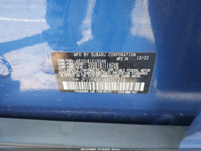 Subaru dib 2022 JF1VBAA63N9031213 Image 9