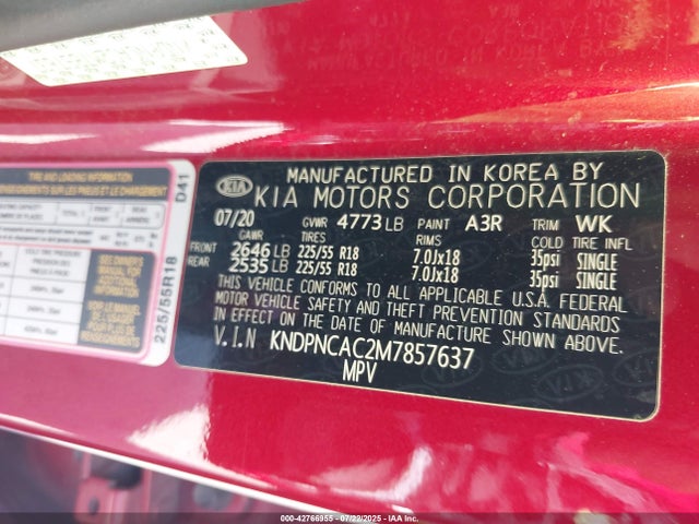 KIA gdi theta-ii 2021 KNDPNCAC2M7857637 Image 9