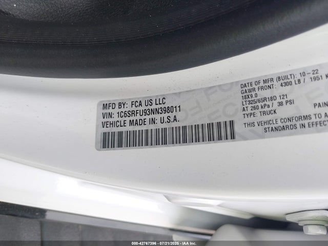 RAM 1500 2022 1C6SRFU93NN398011 Image 9