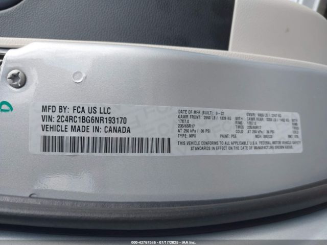 2022 CHRYSLER PACIFICA 2C4RC1BG6NR193170 Photo 8