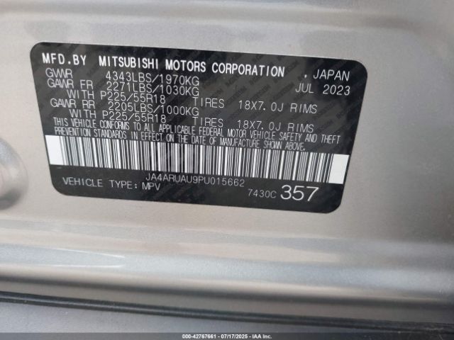 2023 MITSUBISHI OUTLANDER SPORT JA4ARUAU9PU015662 Photo 8