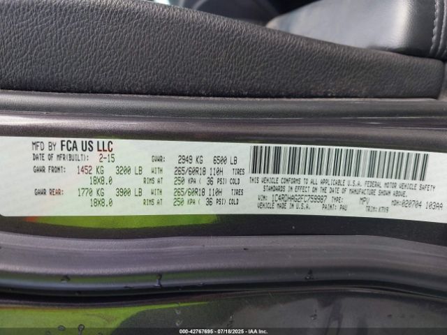 2015 DODGE DURANGO 1C4RDHAG2FC759987 Photo 8