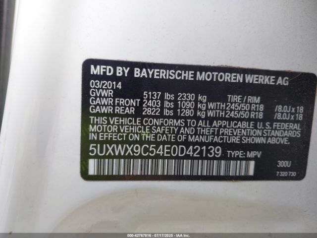 2014 BMW X3 5UXWX9C54E0D42139 Photo 8