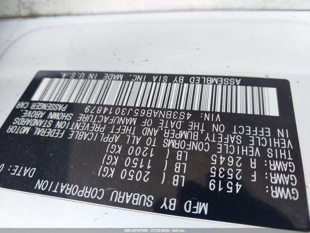 Subaru u5 2018 4S3BNAB65J3014879 Image 9