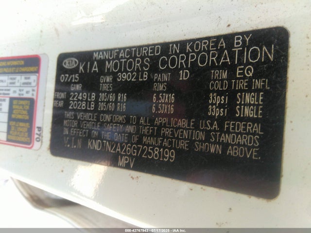 KIA gdi gamma 2016 KNDJN2A26G7258199 Image 9