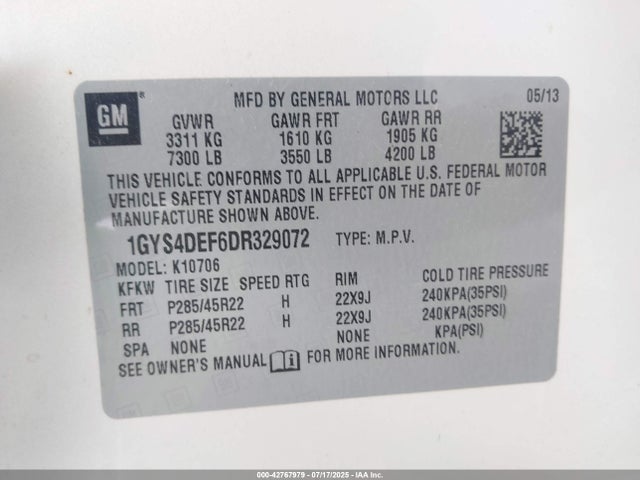 2013 CADILLAC ESCALADE 1GYS4DEF6DR329072 Photo 8