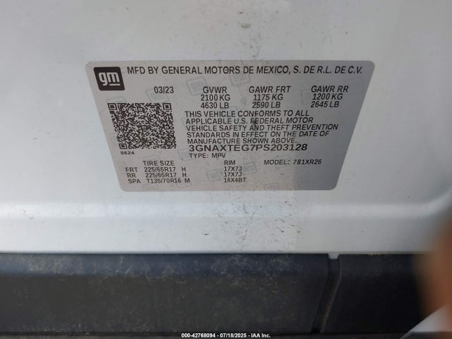 Chevrolet lsd 2023 3GNAXTEG7PS203128 Image 9