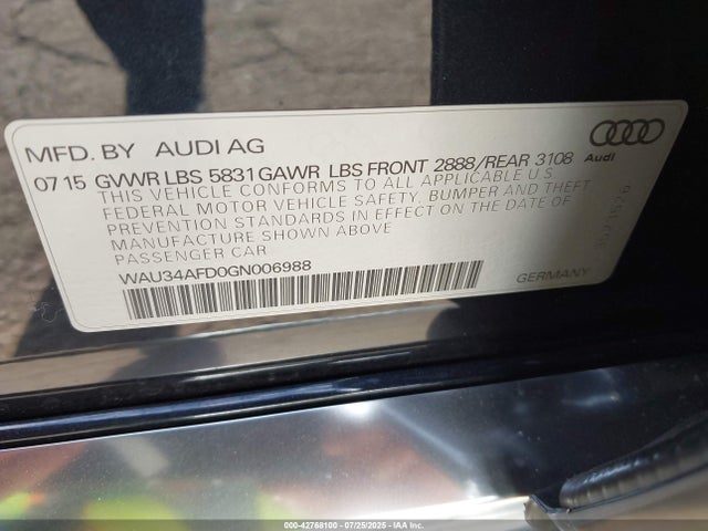 2016 AUDI A8 L WAU34AFD0GN006988 Photo 8