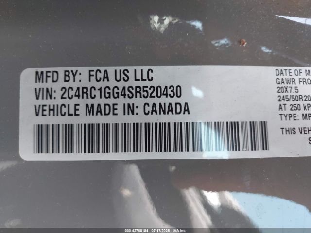 2025 CHRYSLER PACIFICA 2C4RC1GG4SR520430 Photo 8