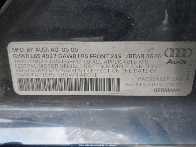 2010 AUDI A4 WAUFFAFL0AN020623 Photo 8