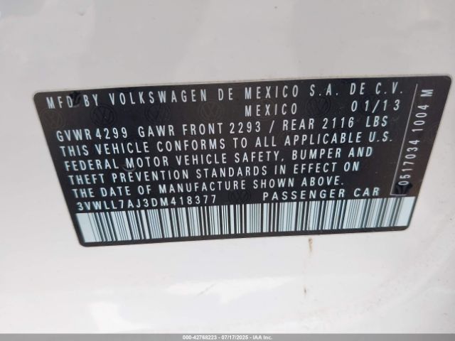 2013 VOLKSWAGEN JETTA 3VWLL7AJ3DM418377 Photo 8