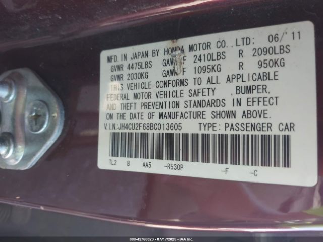 2011 ACURA TSX JH4CU2F68BC013605 Photo 8