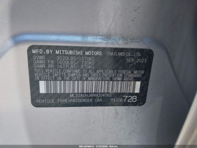 2024 MITSUBISHI MIRAGE ML32AUHJ8RH004065 Photo 8