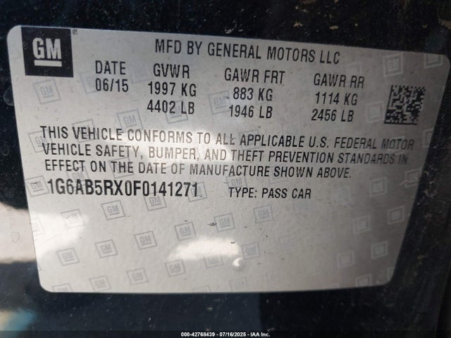 2015 CADILLAC ATS 1G6AB5RX0F0141271 Photo 8