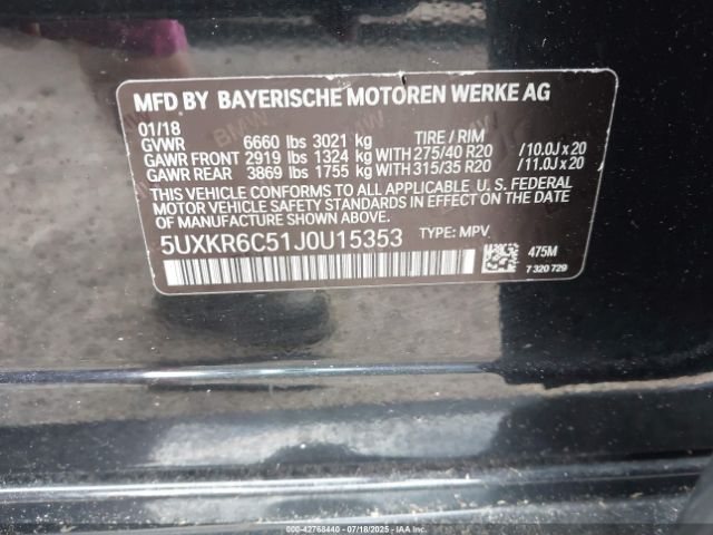2018 BMW X5 5UXKR6C51J0U15353 Photo 8