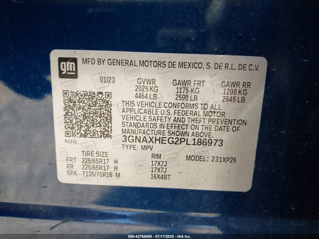 Chevrolet lsd 2023 3GNAXHEG2PL186973 Image 9