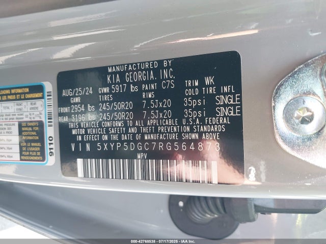 5XYP5DGC7RG564873 KIA gdi lambda-ii