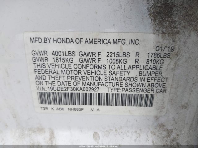 2019 ACURA ILX 19UDE2F30KA002927 Photo 8