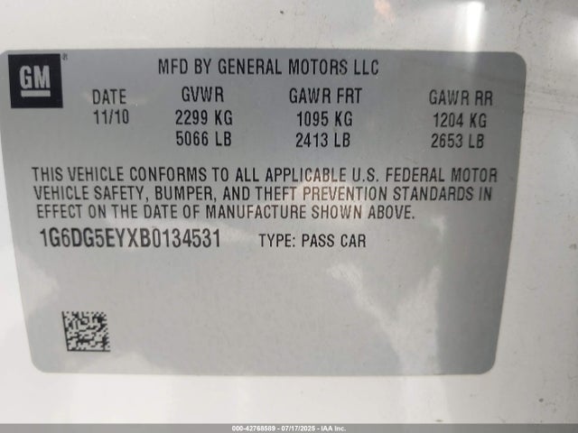 2011 CADILLAC CTS 1G6DG5EYXB0134531 Photo 8