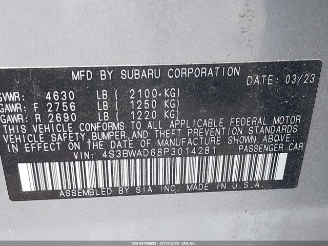 Subaru na, u5 2023 4S3BWAD68P3014281 Image 9