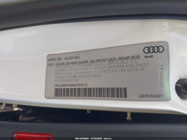 2021 AUDI A4 WAUABAF48MA050415 Photo 8