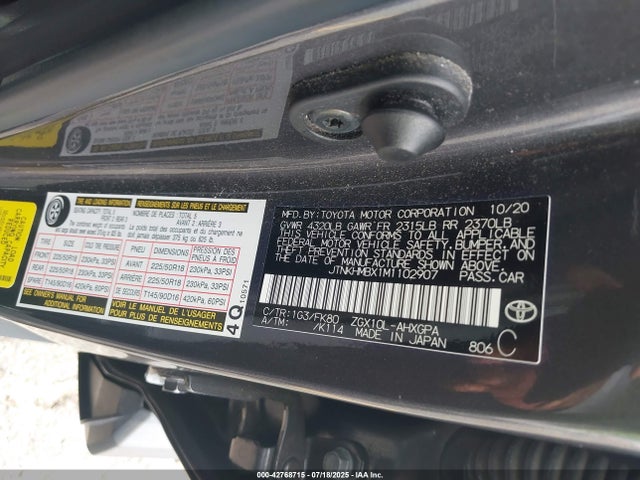 JTNKHMBX1M1102907 Toyota 3zr-fae