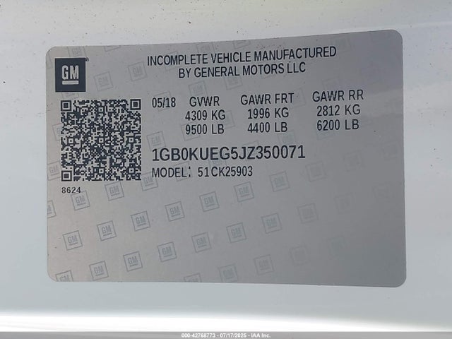 1GB0KUEG5JZ350071 Chevrolet l96 - e85 max, iron