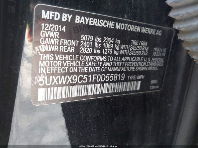 2015 BMW X3 5UXWX9C51F0D55819 Photo 8