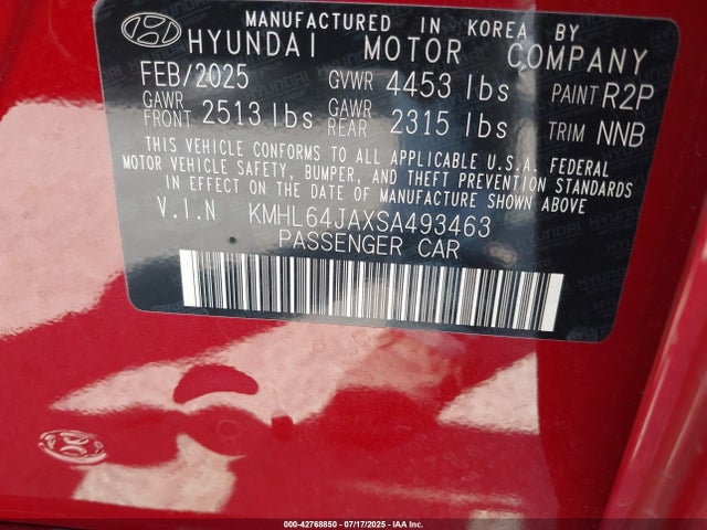 KMHL64JAXSA493463 Hyundai gdi theta iii
